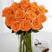 Orange Rose Bouquet with 200 g ritter sports